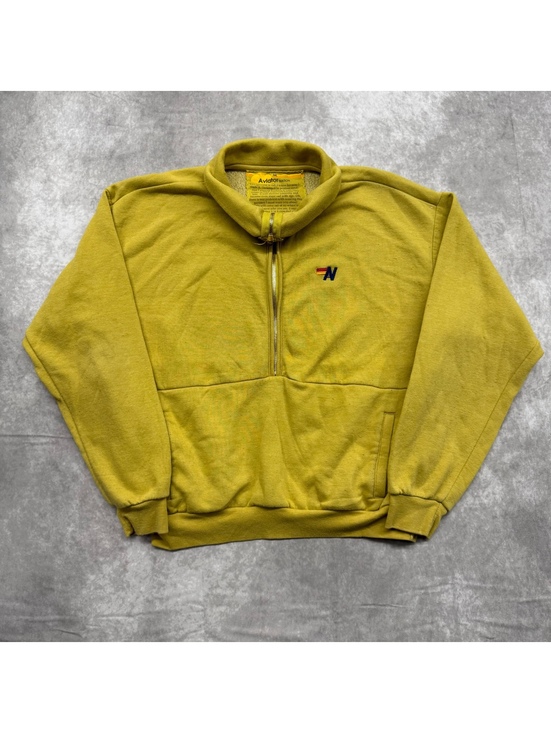 Aviator Nation Tops - Aviator Nation Half Zip Sweatshirt Mens Medium Mustard Yellow Fleece Pullover